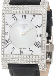 Swisstek SK57741L Limited Edition Swiss Diamond Watch With Mother-Of-Pearl Dial, Genuine Crocodile Strap And Sapphire Crystal