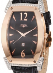 Swisstek SK21903G Limited Edition Rose-Gold-Plated Two-Tone Diamond Tonneau Watch With Sapphire Crystal and Black Dial