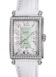 Gevril Women's 6206NV Glamour white calfskin band watch.