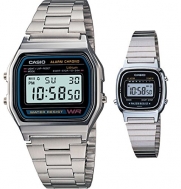 Casio #A158WA-1/LA670WA-1 Men and Women's Classic Metal Band Alarm Chronograph Digital Watches