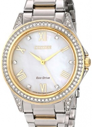 Citizen Women's EM0234-59D Eco-Drive Two-Tone Watch with Crystal-Accented Bezel