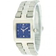 Lorus Rectangular Silver Tone Watch Blue Dial RRS81CX9