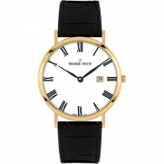 Pierre Petit Men's P-787D Serie Nizza Classic White Dial Yellow-Gold PVD Case Watch