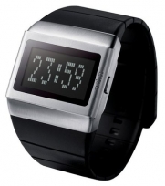 o.d.m. Unisex MDD99B-1 Mr. Metallic Series Black and Silver Programmable Digital Watch