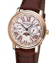 Frederique Constant Multi-Function White Dial Brown Leather Mens Watch FC-270EM4P5