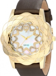 Brillier Women's 10-2F225-05 La Fleur Round Gold Diamonds Analog Watch