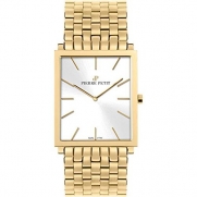 Pierre Petit Women's P-790F Serie Nizza Yellow-Gold PVD Square Case Bracelet Watch