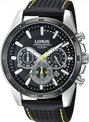 LORUS RT309BX-9 Men's Chronograph Black Bezel Black Leather,100m WR RT309BX9