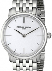 Frederique Constant Women's FC200S1S36B Slim Line Analog Display Swiss Quartz Silver Watch