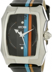 EOS New York Men's 216LBLUORG Heist Blue and Orange Stripe Black Sport Watch