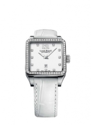 Louis Erard Women's 20700SE11.BAV10 Emotion Square Automatic White Alligater Leather Diamond Watch