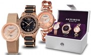 Akribos AK766RG Ladies 3 Piece Gift Set