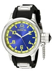 Invicta Men's 1434 Russian Diver Blue Dial Black Rubber Watch