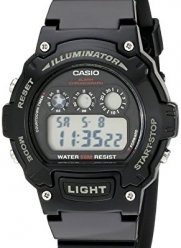 Casio Kids' W-214HC-1AVCF Black Resin Digital Watch