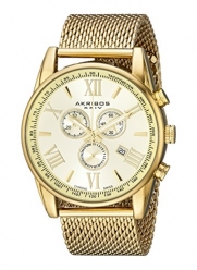 Akribos XXIV Men's AK813YG Analog Display Swiss Quartz Gold Watch