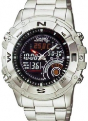 Casio Men's AMW705D-1AV Silver Stainless-Steel Quartz Watch with Black Dial