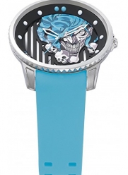 Tendence Iconic Joker Skull Watch Light Blue Rubber Strap Quartz TGX30004