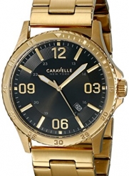 Caravelle New York Men's 44B104 Analog Display Japanese Quartz Yellow Gold Watch