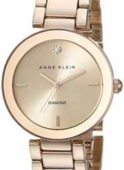 Anne Klein Women's AK/1362RGRG Rose Gold-Tone Diamond-Accented Bracelet Watch