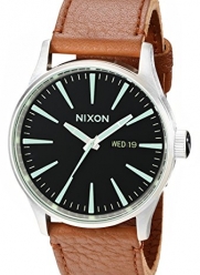 Nixon Men's A1051037 Sentry Stainless Steel Watch with Tan Leather Band