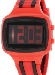 Activa By Invicta Unisex AA400-007 Black Digital Dial Red and Black Polyurethane Watch