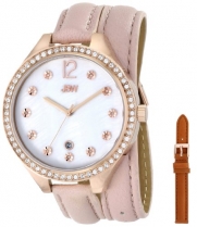 JBW Women's J6296-setC Rose Gold-Tone Watch with Two Interchangeable Leather Bands