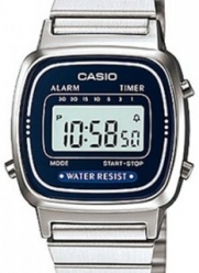 Casio Women's LA670WA-2 Silver Stainless-Steel Quartz Watch with Digital Dial