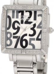 Invicta Women's 10669 White/Grey Wildflower Collection Diamond Accented Square Watch