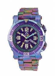 Reactor Poseidon Ionized LE Men's Analog Rainbow Link Watch Purple Dial with Extra Band 55999