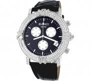 Roberto Bianci Men's 1849F_BLK_BLKBND Diamond Accented Chronograph Date Watch