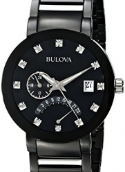 Bulova Men's 98D109 Diamond Accented Black Dial Bracelet Watch