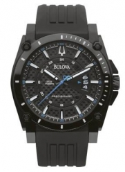 Bulova Men's 98B142 Precisionist Black Stainless Steel Watch With Black Rubber Band