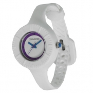 Converse Women's VR023100 The Skinny Round White Analog Dial with White Silcone Case and Strap Watch