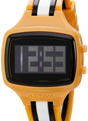 Activa By Invicta Unisex AA401-023 Black Digital Dial Mustard, Black and White Polyurethane Watch