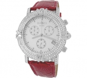 Roberto Bianci Men's 1849F_WHT_REDBND Diamond Accented Chronograph Date Watch