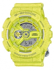 Casio G-Shock S Series Heather Yellow Resin Analog / Digital Quartz Unisex Watch GMAS110HT-9A