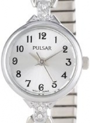 Pulsar Women's PPH549 Expansion Crystal Accented Silver-Tone Stainless Steel Watch