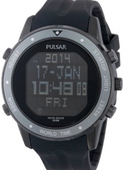 Pulsar Men's PQ2019 Digital Display Japanese Quartz Black Watch