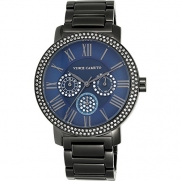 Vince Camuto Women's VC/5001NVGY Swarovski Crystal Accented Multi-Function Dial Gunmetal Bracelet Watch