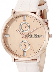 Ted Baker Women's TE2104 Smart Rose Gold Leather Band Watch