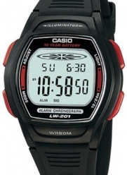 Casio Women's LW201-4AV Black Resin Quartz Watch with Digital Dial