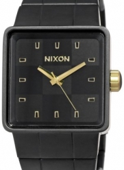 Nixon Quatro Watch - Men's Matte Black/Gold, One Size