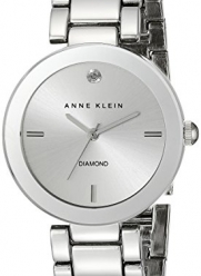 Anne Klein Women's AK/1363SVSV  Diamond Dial Silver-Tone Bracelet Watch