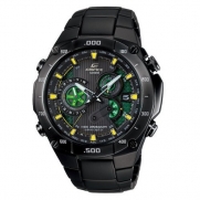 Casio EQWM1100DC-1A2 Mens Edifice Black Label Solar Multi-Band Atomic Alarm Chronograph Link Bracelet