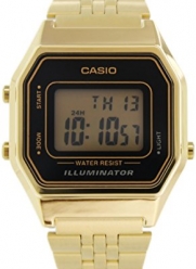 Casio Ladies Mid-Size Gold Tone Digital Retro Watch LA-680WGA-1DF