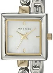 Anne Klein Women's 109117MPTT Square Swarovski Crystal Accented Two-Tone Illusion Bangle Watch