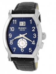 Roberto Bianci Men's 1860LEA_BL_BLK Eleganza Men's Two-Time Zone Date Watch