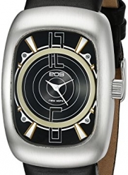 EOS New York Men's 110SBLK Speaker Black Leather Strap Watch