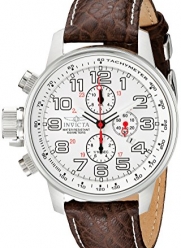 Invicta Men's 2771 Force Collection Stainless Steel Left-Handed Watch with Brown Leather Band