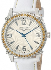 Swisstek Women's SK21406L Citrine/White Leather Watch